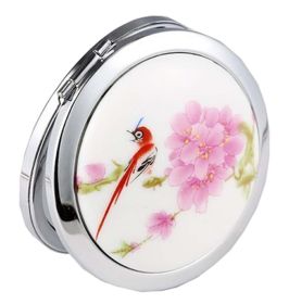 Chinese Style Mini Folding Double-Sided Makeup Small Mirror,H2
