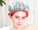 Elegant Double Layer Waterproof Elastic Shower Cap Bath Spa Caps - 01