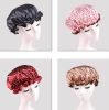 Elegant Double Layer Waterproof Elastic Shower Cap Bath Spa Caps - 05