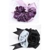 Elegant Flower Elastic Hair Bands Ponytail Holders Hair Ties-Black