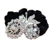 [3 Pcs] Stylish Wedding Hair Accessories Rhinestone Ponytail Holders Hair Ties, H