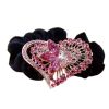 [3 Pcs] Stylish Wedding Hair Accessories Rhinestone Ponytail Holders Hair Ties, K
