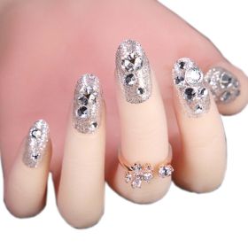 Elegant Bridal Nails Decoration Art Beauty Nails False Nails for Wedding/Party/Prom, C