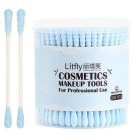 200 Pcs Cosmetics Makeup Tools Cotton Swabs Multi-functional Swabs -Blue