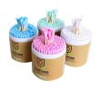 4-in-1 Set/800 Count Double Helix Sterile Cotton Rods, Green/Blue/Rose Red/White