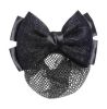 Pack Of 4 Hair Net Clips For Nurse Bank Hotel Bowknot Hair Accessory, D052 Black