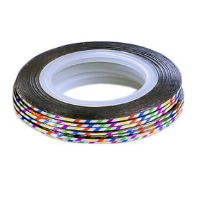 10Pcs Rolls Striping Tape Line Nail Art Tips Decoration Sticker, Colorful