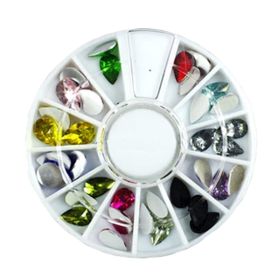 3D Design Nail Art Different DIY Nail Art Diamond Stud Wheel Manicure, Q