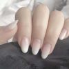 False Fingernails Gradient Color Pink White Artificial False Nails Tips Fake Nail Art Decoration
