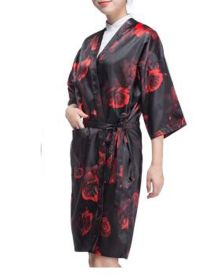 Salon Client Gown Upscale Robes Beauty Salon Smock for Clients, Red Rose