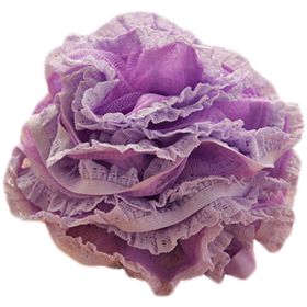 Set Of Two Lovely Soft Chiffon Lace Bath Ball Bath Spend More Upset(Purple)