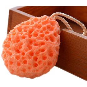 Set of Three Bath Sponge Bath Sponge Bath Ball Bath Wash Bath Things(Orange)