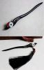 Classical Style Wooden Hairpin Clothing Accessories, Red Rose And Tsukigata