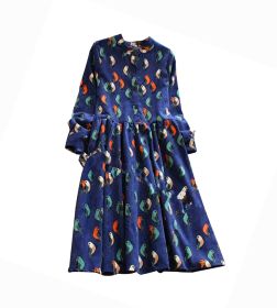 Stylish/Large Size/Quality Fabrics Maternity Dress(Navy blue)