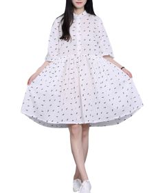 Stylish/Large Size/Quality Fabrics Maternity Dress(Cat Printing)