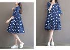 Stylish/Large Size/Quality Fabrics Maternity Dress(Navy)