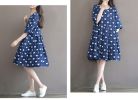 Stylish/Large Size/Quality Fabrics Maternity Dress(Navy)