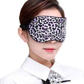 Adjustable Silk Eye Mask Sleep Mask Eye-shade Sleeping Relax Lens Hood Leopard