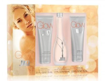 J LO GLOW 3 PCS SET: 1.7 EAU DE TOILETTE SPRAY + 2.5 BODY LOTION + 2.5 SHOWER GEL (WINDOW BOX)