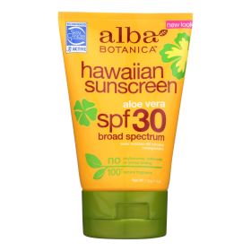 Alba Botanica - Hawaiian Aloe Vera Natural Sunblock SPF 30 - 4 fl oz