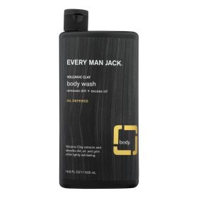 Every Man Jack Body Wash Volcanic Clay Body Wash | Oil Defense - Case of 16.9 - 16.9 fl oz.
