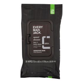 Every Man Jack Wipes - Shower - Face - Body - Case of 4 - 30 count