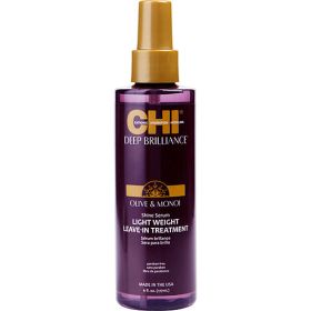 CHI by CHI DEEP BRILLIANCE OLIVE & MONOI SHINE SERUM LIGHTWEIGHT LEAVE-IN TREATMENT 6 OZ