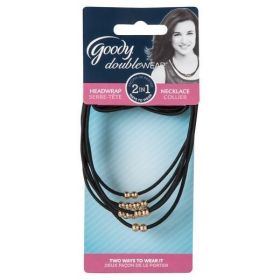 Goody Ouchless Hair Bands, Ties, And Accessories - 2in1 Headwrap/Necklace (gold beads), 06189